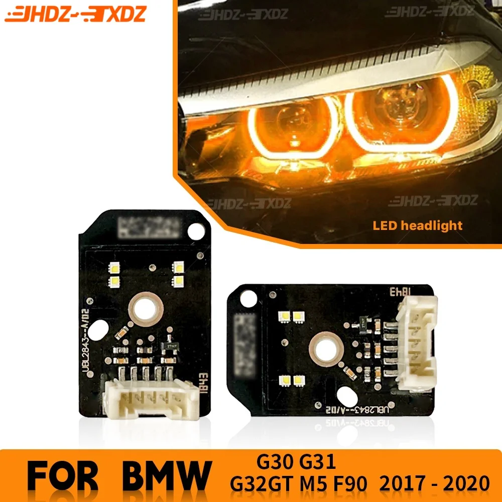 

63117214934 Yellow DRL LED Board For BMW 5 Series G30 G31 F90 M5 Non-RGB LED Headlight Daytime Running Light Module Angel Eyes