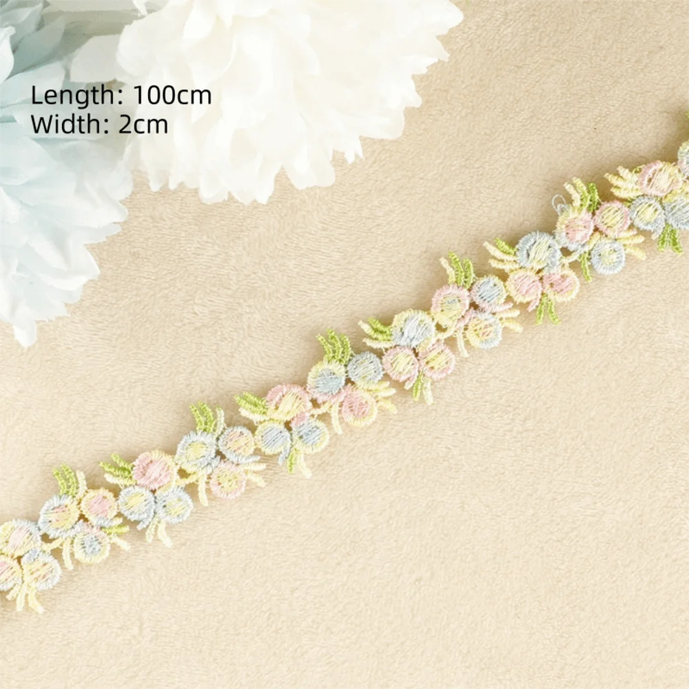 Embroidered Flower Lace Flower Ribbons Wedding Dress Sewing DIY Clothes Embroidered Ribbon Multicoloured Sewing Materials