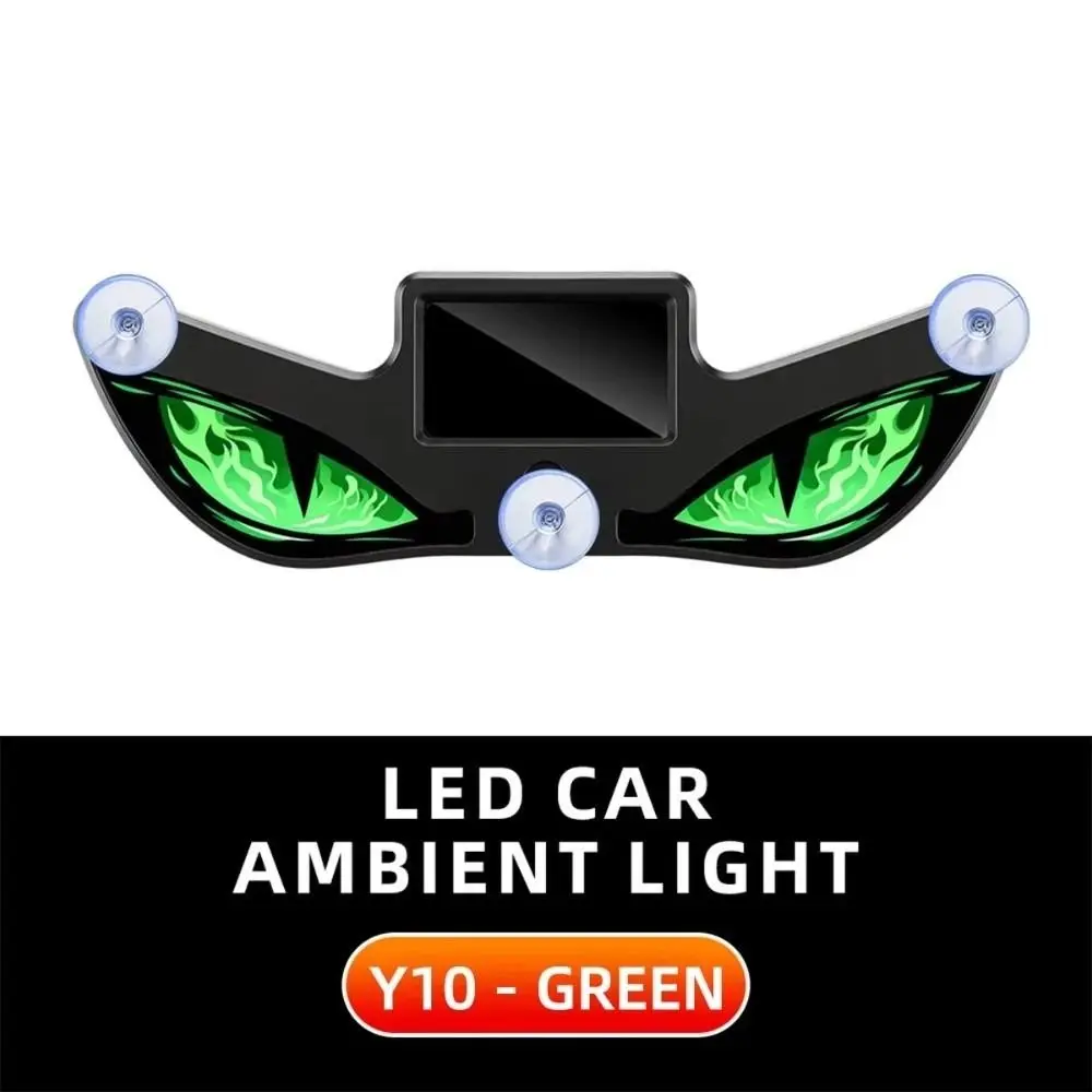 New Solar Devil Eyes Car Lights Wireless Vibration Lights on LED Car Light Suction Cup Dynamic Display Car Atmosphere Light