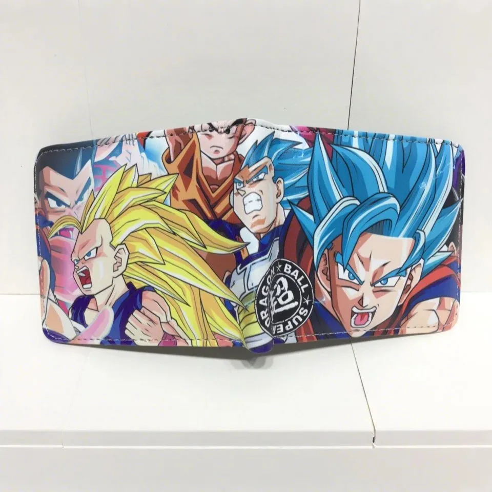 Anime Dragon Ball Son Goku Portafoglio PU Portamonete impermeabile Portamonete portatile pieghevole fresco multifunzionale Portamonete regalo