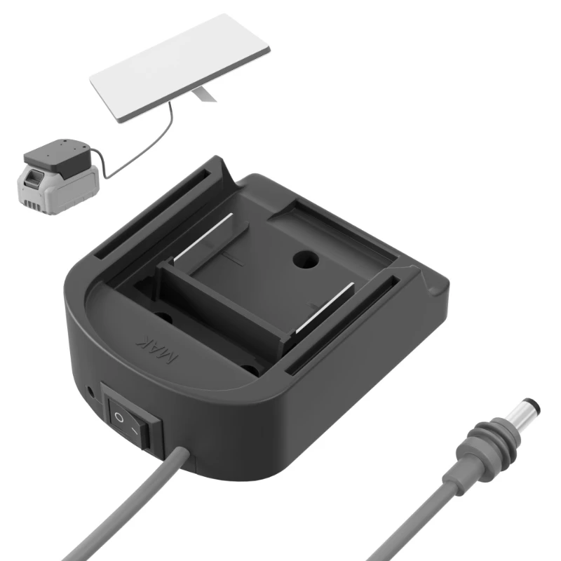 Portable Battery Adapter Power Cable for Camping Compatible with For Makita/Milwaukee/Ryobi 18V Batteries with Built-in Switch