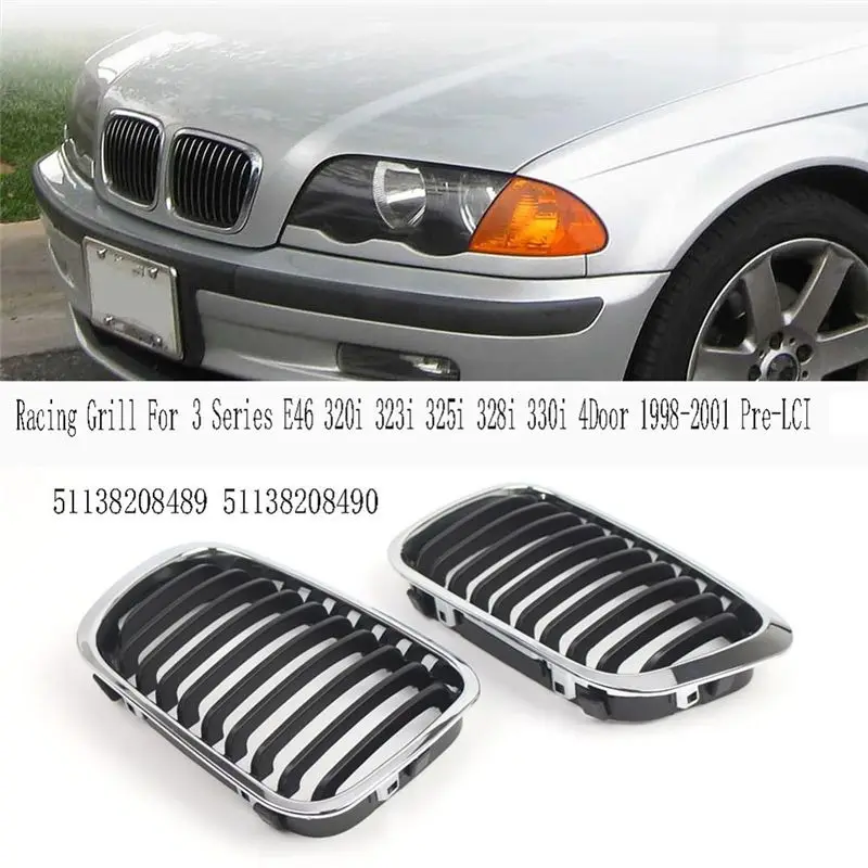 【Price Drop !!】 Front Grilles 51138208489 51138208490 Racing Grill For BMW E46 Kidney Grilles Front Bumper Grilles - view 3