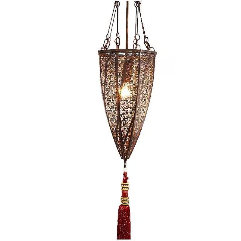 

Living room dining room chandelier hollow flower solder South East Asia Arab Morocco copper lamp
