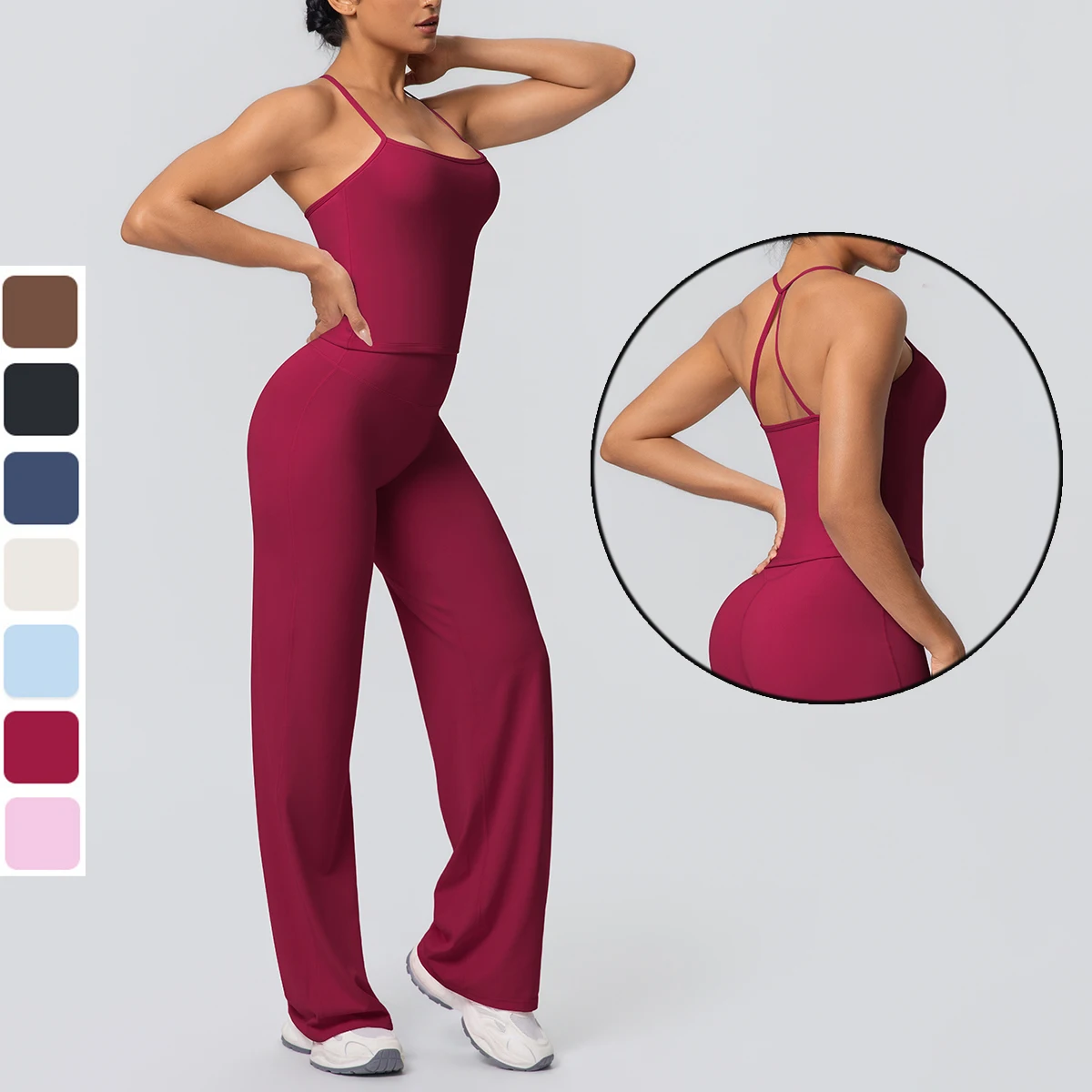 

2PCS Solid Color Gym Yoga Set Flares Legging Sport Fitness Cross Gym Bra Top Soft Sport Suit Workout Women Sportswear Yoga Set