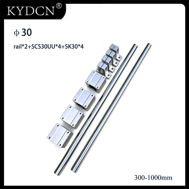 OP30mm Linear Rail Shaft Optical Axis Rod L 300-1000mm SCS30UU Linear Block Bearing SK30 Shaft Support for CNC Router 3D Printer