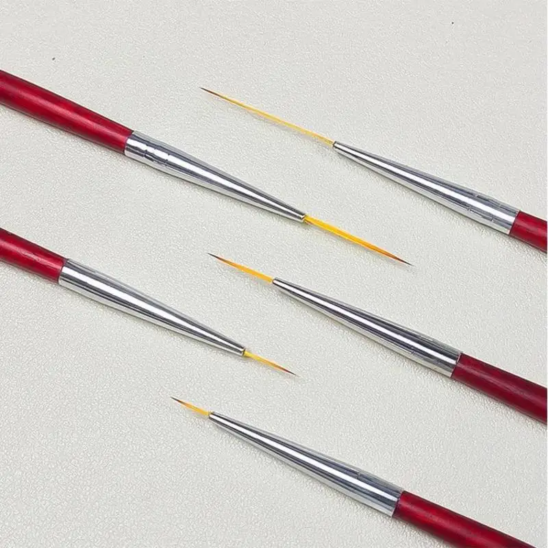 Pennelli per nail art in legno Pennello per nail art per dettagli sottili Pennello per fodera per disegno fine Strumento per la progettazione delle unghie per pittura con smalto gel UV