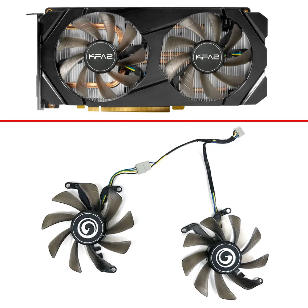 

2 шт. для GALAX KFA2 GALAX GeForce RTX 2060 2070 SUPER GTX1660 1660Ti, охлаждающий вентилятор 85 мм, 4 контакта, стандартный графический процессор GTX1660