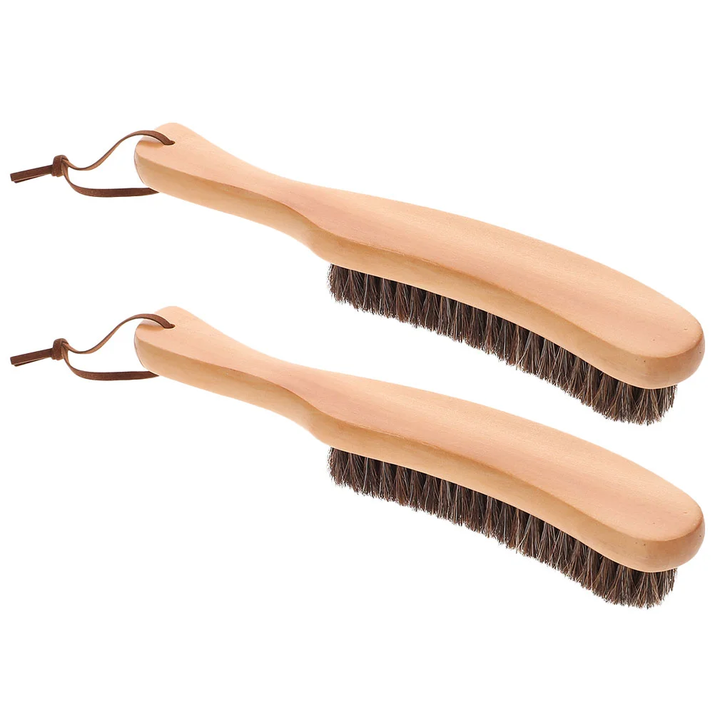 

2 Pcs Removal Dusting Horsehair Brush Sweater Felt Hat Kitchen Dirt Clothes Cleaning