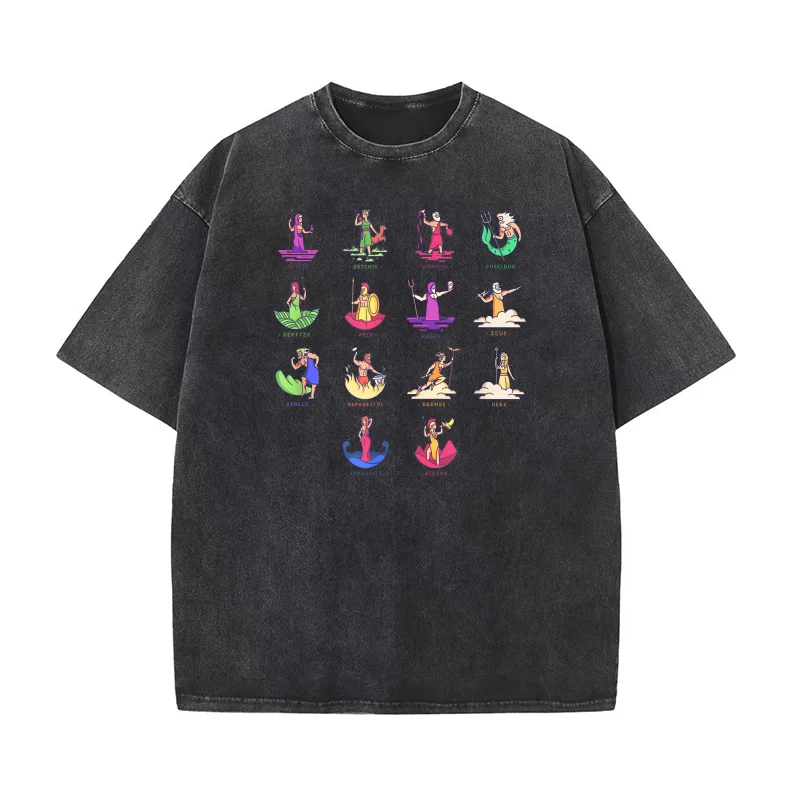 

Greek Mythology Gods Gods of Greece Cotton Luxury Brand Men's T-shirts O-neck Tshirt Oversized Art Graphic Clothing Printed