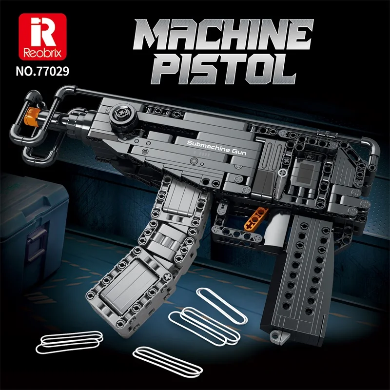518PCS Scorpion Military Submachine Gun Building Block Military Army Weapon Gun Model Bricks DIY Toys For Kids Holiday Gifts