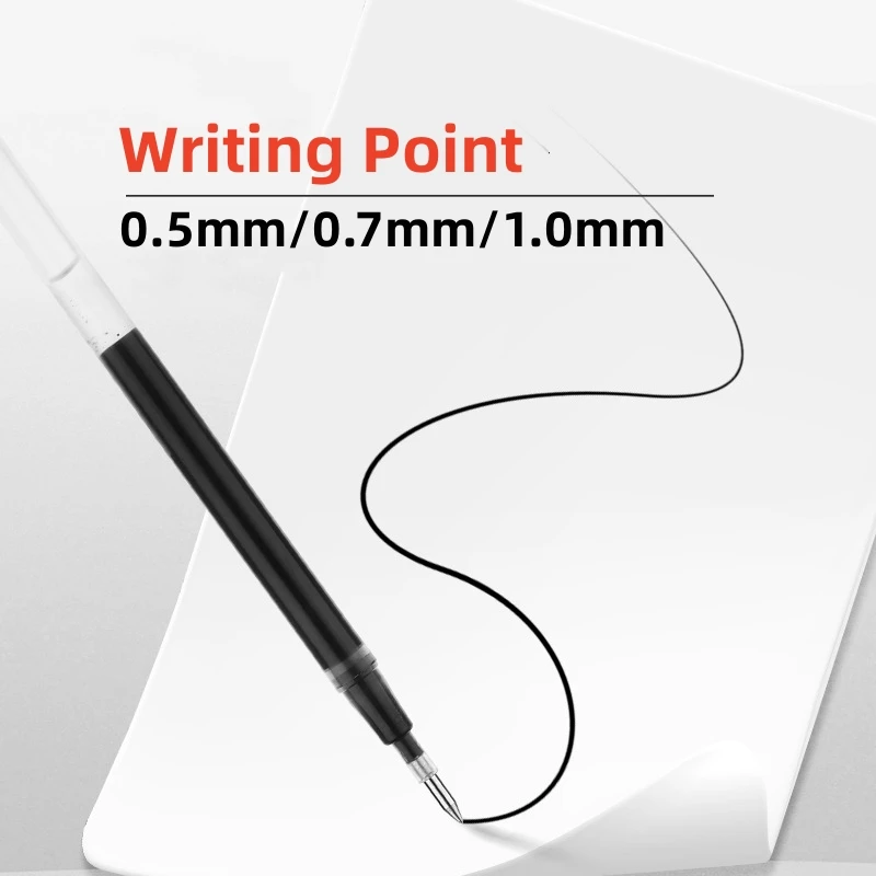 0.5/0.7/1.0mm Large Capacity Ballpoint Pen Refills with Multiple Uses for Signature Calligraphy  Writing and Practice