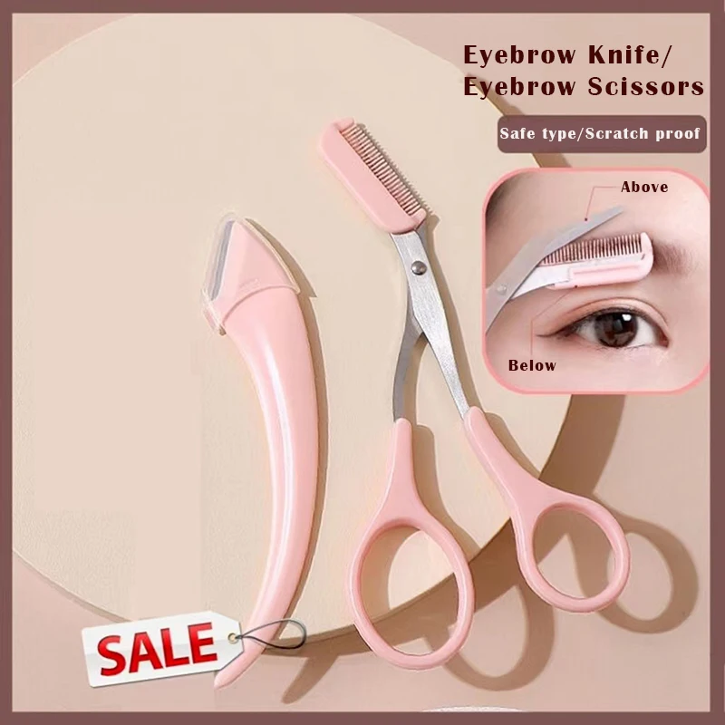 

Eyebrow Trimming Knife Eyebrow Face Razor For Women Professional Eyebrow Scissors With Comb Brow Trimmer Scraper Accessories