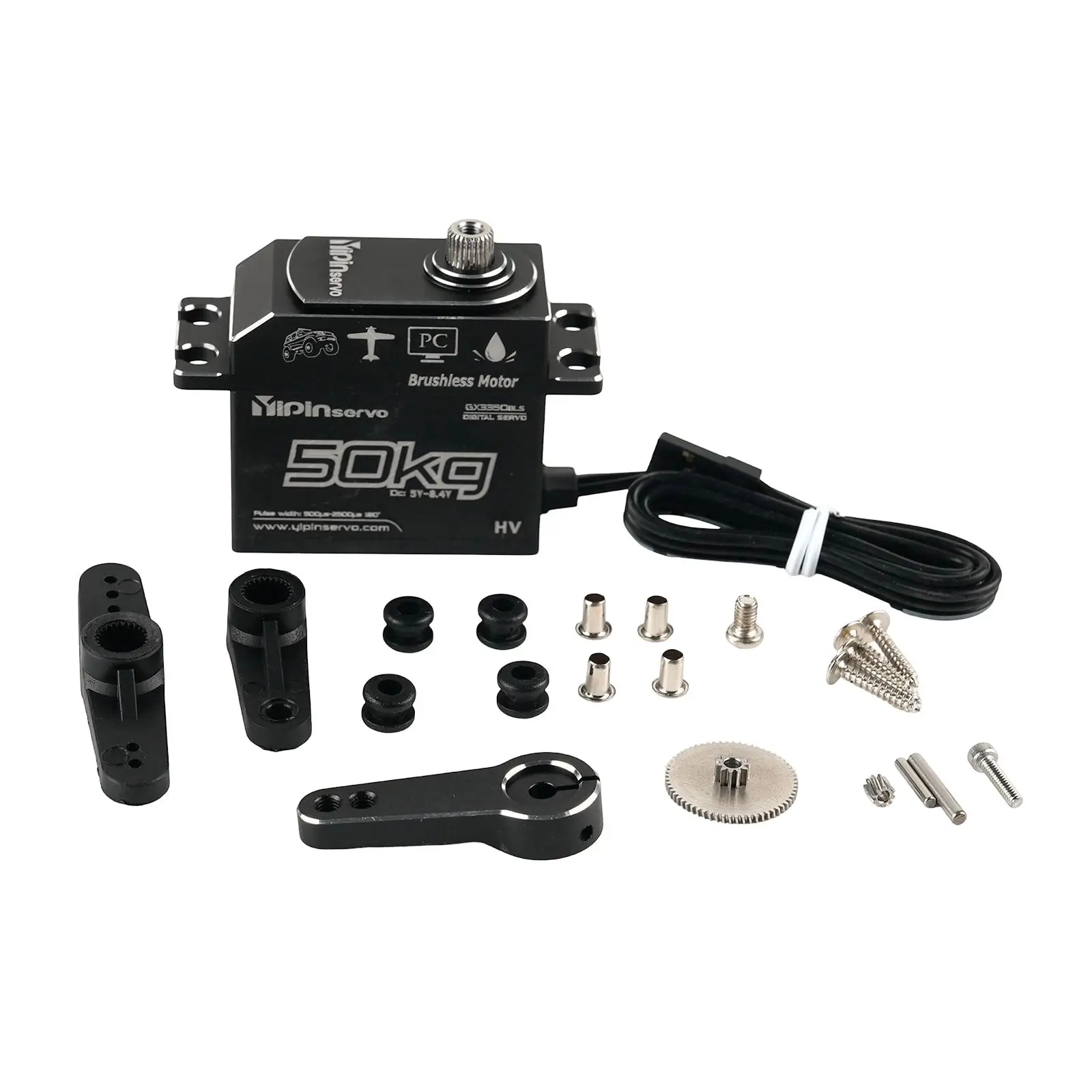 GX3350BLS Full Metal Digital Servo Brushless Motor 50KG High Torque 180°/270° Angle Controllable Servos Parts For RC Car/Robot