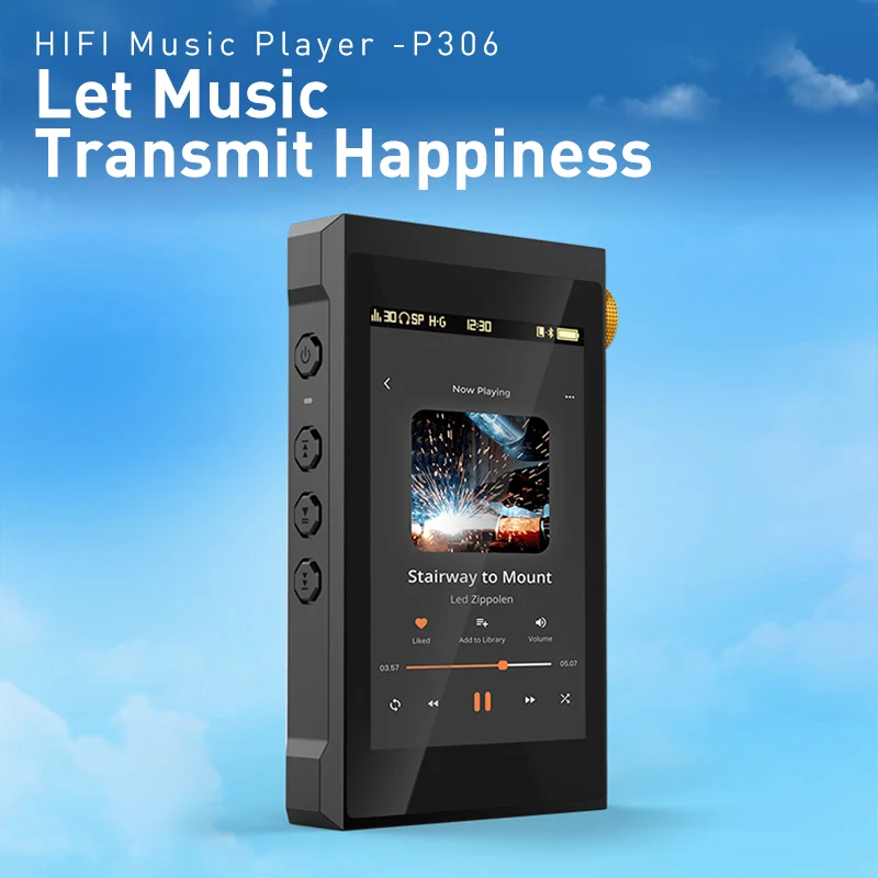 YYHC Lossless MP3 Player, DSD High Resolution Digital Audio Music Player with Line Output, High-Res DAC Portable MP3 Player