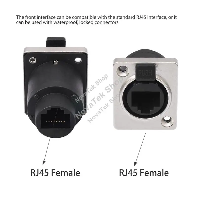 

RJ45 Ethernet Connector With Rubber Cover D Type Panel Mount Socket Waterproof Network Connector RJ45-A31R