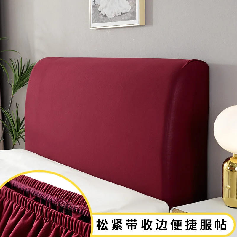 Solid Color Fabric Bed Head Cover All-inclusive Spandex Headboard Cover Elastic Furniture Protector for Hotel Home Living Room