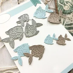 3 sztuk/zestaw wykrojniki do metalu Scrapbooking na tworzenie kartek DIY tłoczenie cięcia Die Small Fish