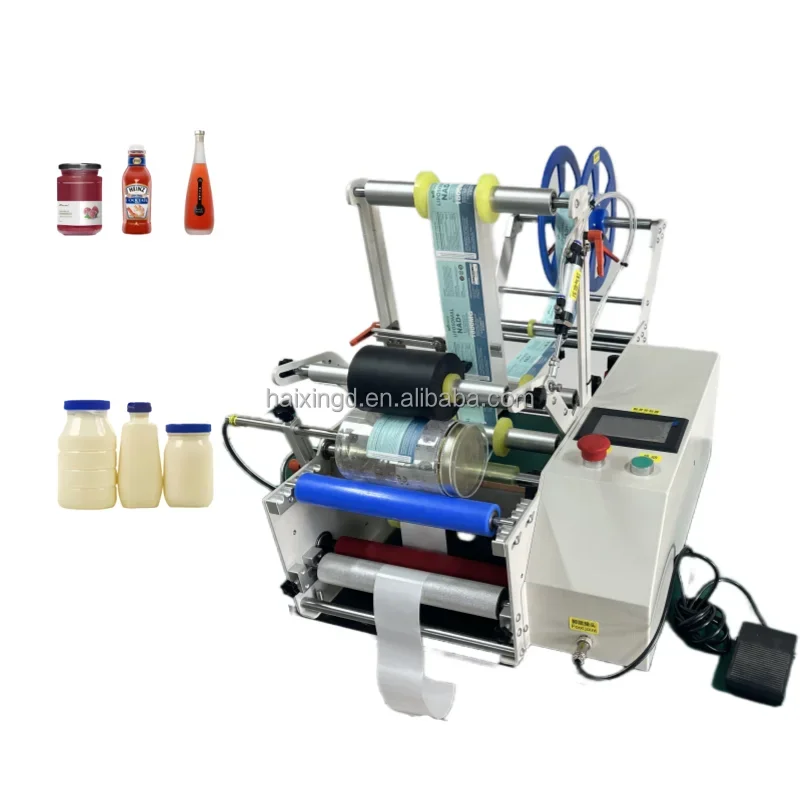 

Best Sellers Semi Automatic Label Printing Machine for Small Business Water Bottle Jar Opp Plastic Bottles Remover Labeling