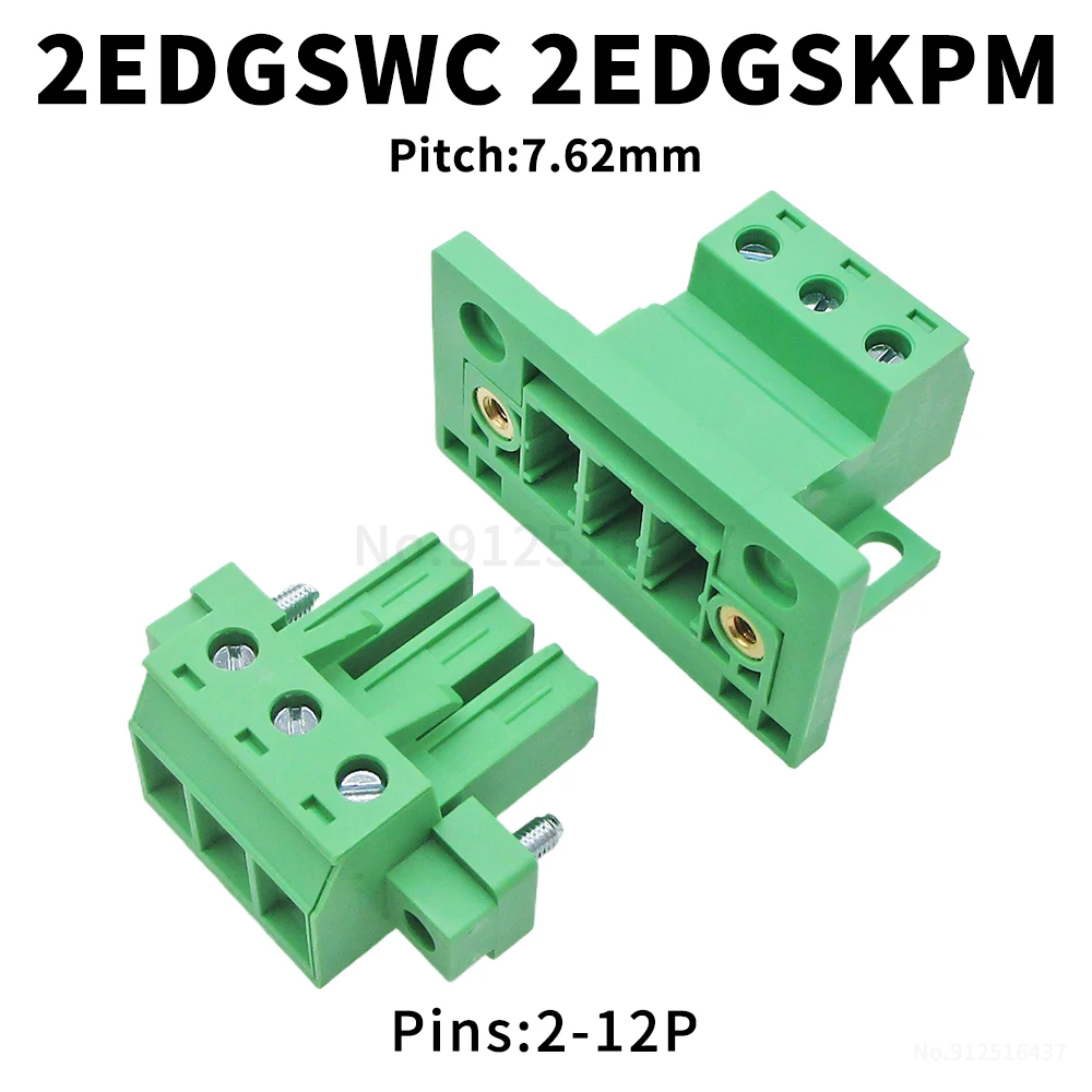 (1 Satz) JM 2EDGSWC + 2EDGSKM + 2EDGSKPM 7,62 mm 32A Klemmenblock, schienenmontierter Steckverbinder LC1HM, dreiteiliges Set 15EDGSWC 7,62 – Detail 1