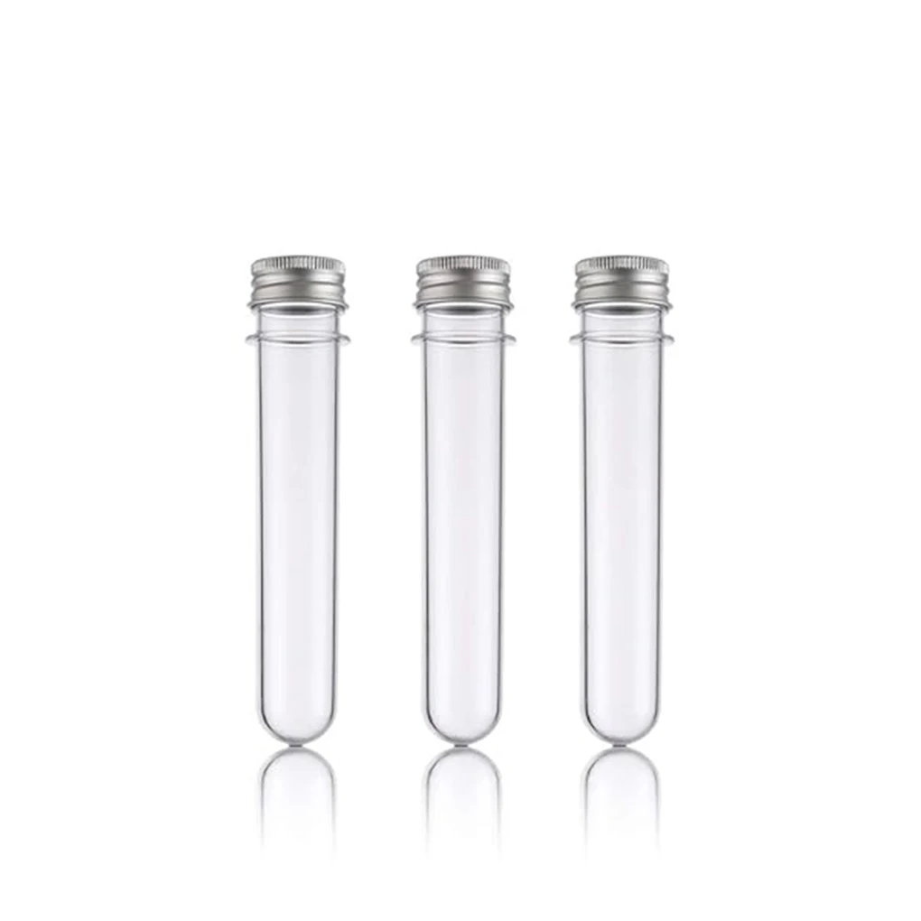 20x Transparent Color Safe And Convenient Transparent Plastic Test Tubes With Screw Caps Transparent +20pcs