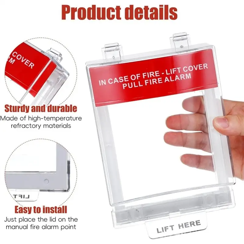 ●Fire Alarm Pull Station Covers 1 Set Fire Alarm Cover Manual Call Point Protective Guard For Fireproof Switch Guard