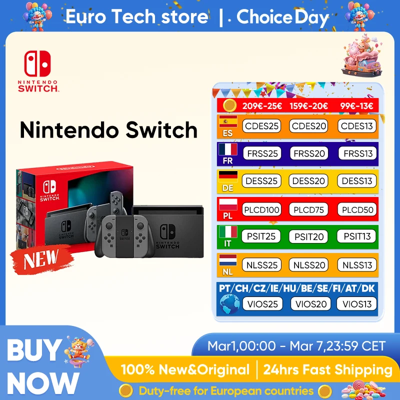 Nintendo Switch Modell 6,2 Zoll Bildschirm Joy-Con-Griff Verbessertes Audio Einstellbare Konsole Stabiler TV-Modus Videospiel