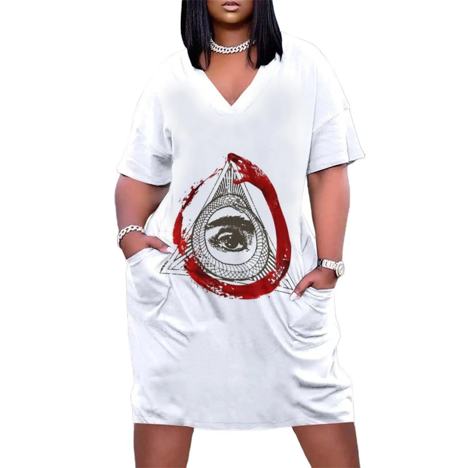 Camiseta Roman's Ouroboros de Hemlock Grove, vestido holgado con bolsillo, vestidos de fiesta, vestido de verano para mujer 2025