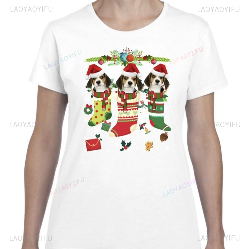 عيد الميلاد التي شيرت بيغل الكلب عيد الميلاد عيد الميلاد الحيوان عشاق الكلاب مضحك نمط تي شيرت عيد الميلاد تيز لطيف الأسرة حزمة هدية #6