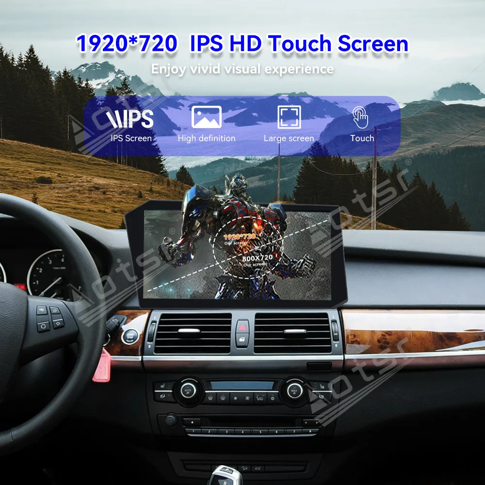 راديو سيارة أندرويد 12.9 بوصة رفيع للغاية لسيارات BMW X5/X6 2007-2013 ترقية 2026 نمط سيارة نظام تحديد المواقع والملاحة Carplay الوسائط المتعددة #3