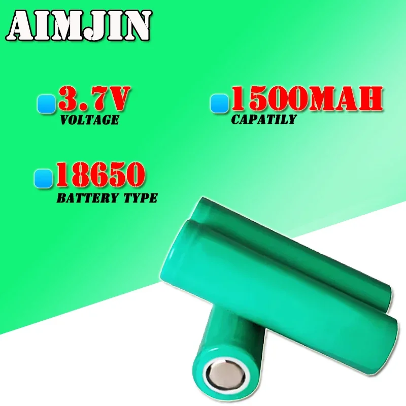 

100% Real Capacity 3.7V 1500mAH 18650 Lithium Ion Rechargeable Battery, Suitable for Various Electronic Products