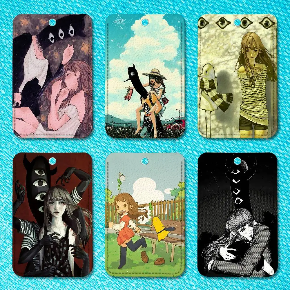 

Cartoon G-Goodnight P-Punpun Custom Access Card Case Leather Card Holder Transportation Card Case Gifts