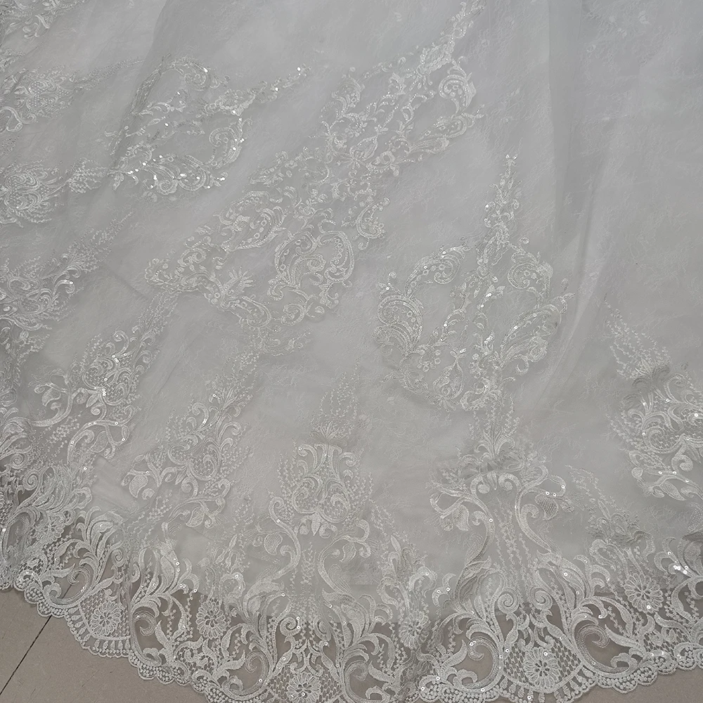 Kadisua abito da sposa di lusso per le donne immagine reale a maniche lunghe Plus Size Appliques cappella treno o-collo abiti de novia 2024