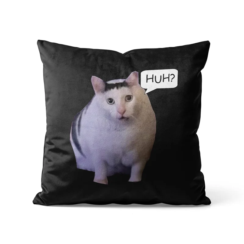 Gaslight Gatekeep Girlboss Huh Cat Meme Throw Pillow Covers Cushion Cases Pillowcases for Sofa 45cm x 45cm