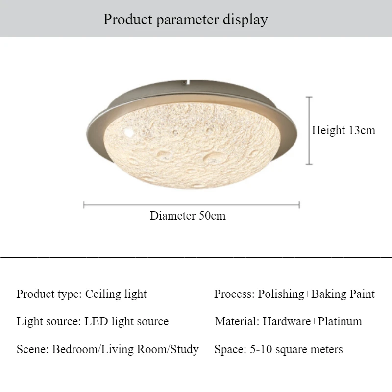 

SANDYHA Nordic Style Lunar Design LED Ceiling Light for Children's Bedroom and Living Room Indoor Decoration Modern Lighting