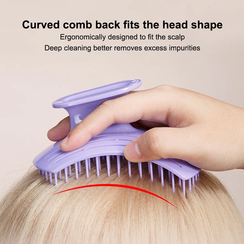 

Arc Shaped Hair Brush Household Hollow Shampoo Comb Meridian Massager Dry And Wet Dual-use Head Scrubber Scalp Exfoliator