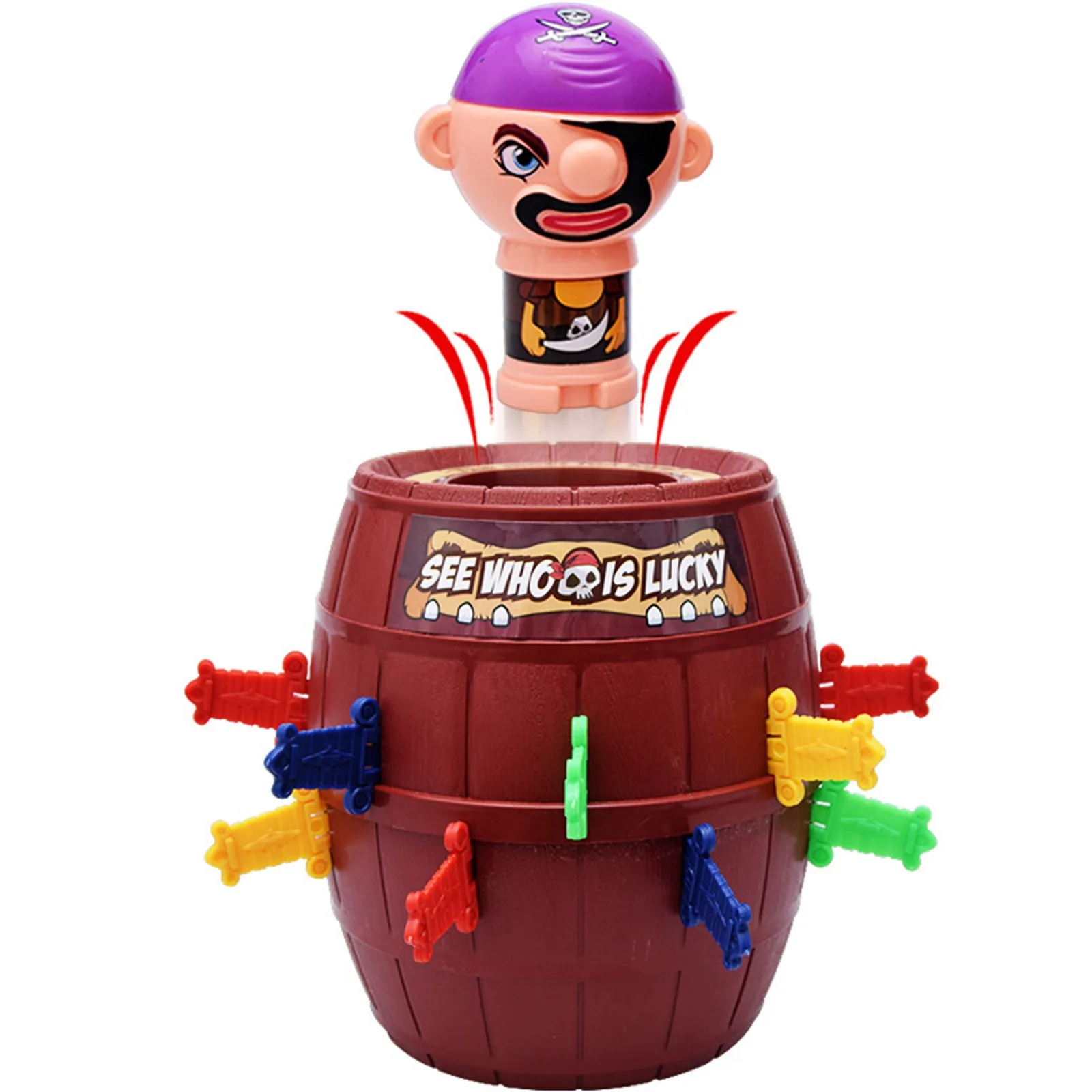 Tricky Pirate Funny Barrel Novelty Toy Bucket Tricky Game Lucky Stab Toys Party Game Interactive Spoof Pirate Barrel Can Pop-Up