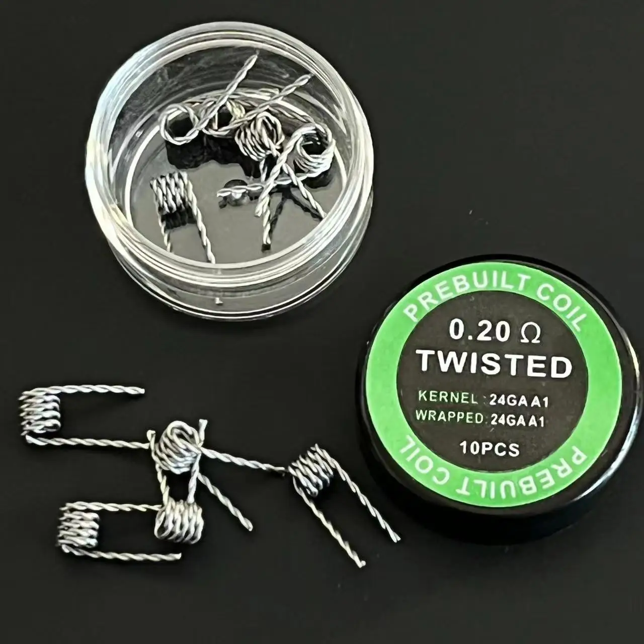 100/50/30/10PCS Pre Built Coils Ohm 0.2-0.85 Flat Mix Twisted Ribbon Quad Hive Tiger Mirage Alien Clapton A1 SS316L Ornament