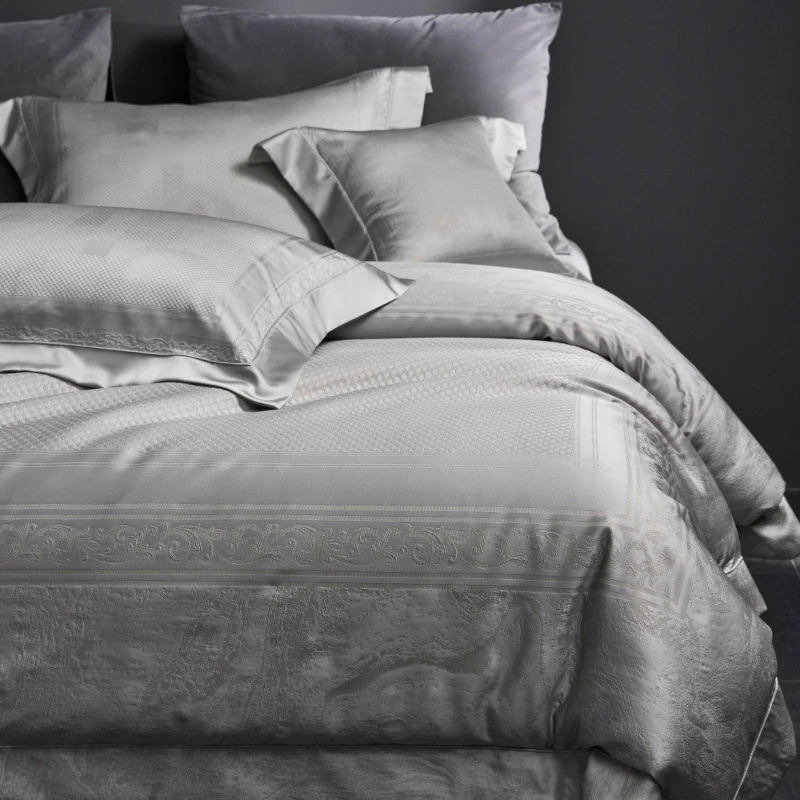 

French exquisite jacquard 140 long-staple cotton four-piece set delicate skin-friendly quilt cover pure cotton housewarming gift