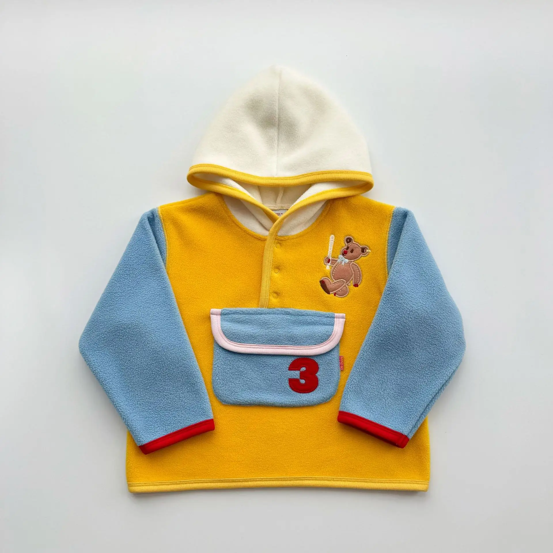 Winter 2024 New Boys' Clothes Color-blocked Double-sided Fleece Hooded Jacket