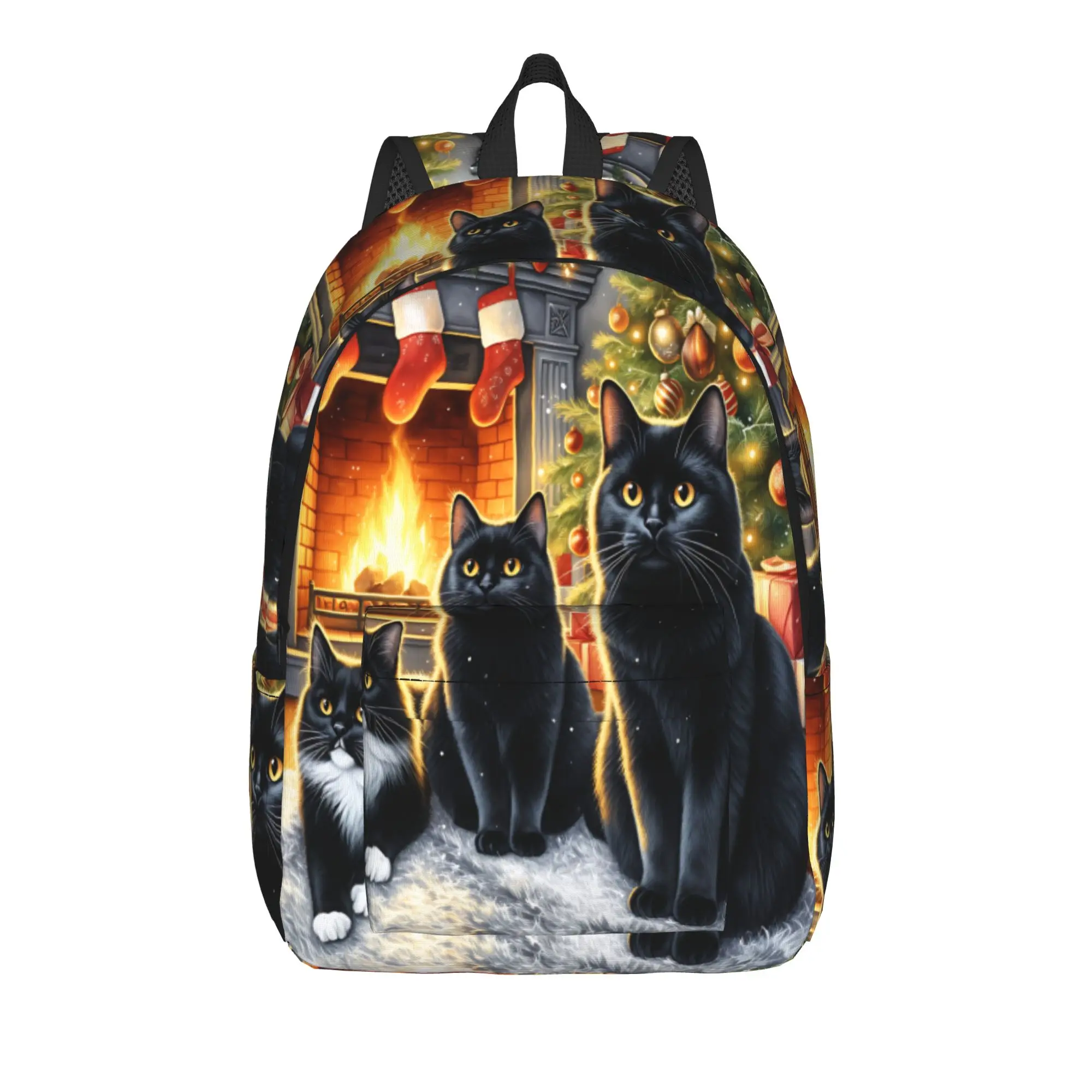 Cute Kitten in Hoodie Backpack  Travel Backpacks Men Casual School Bags High Quality Lightweight Rucksack