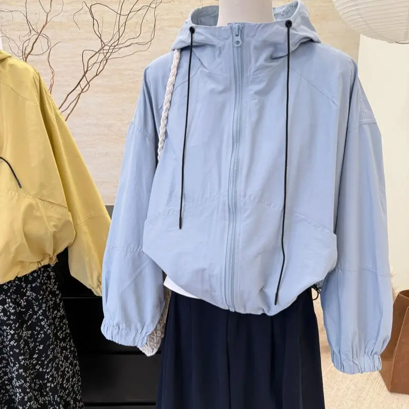 Korean Version Hooded Jacket Women's Short Jacket 2026 Spring New Loose Fashion Versatile And Thin Casual Top Rose Red Outfic