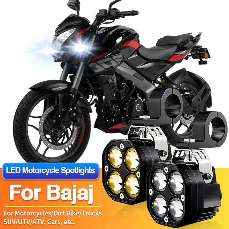 

Комплект светодиодных фар для мотоциклов, двухцветный прожектор для грузовиков, автомобилей, внедорожников, квадроциклов, для Bajaj Pulsar 150 Neon/160 NS TD/200 NS FI ABS/200 RS