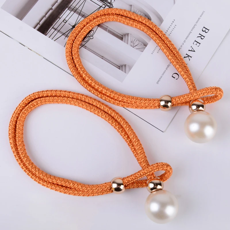 Curtain straps, light luxury high-end pearls, a pair of gauze curtain buckles, tie ties, decorative accessories, rope hooks 2pcs