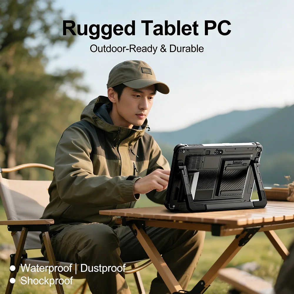 11-Inch Rugged Tablet Adjustable Stand Intel i7-1255U CPU Windows OS IP67 Waterproof 1D/2D Scanner Industrial Grade W109U