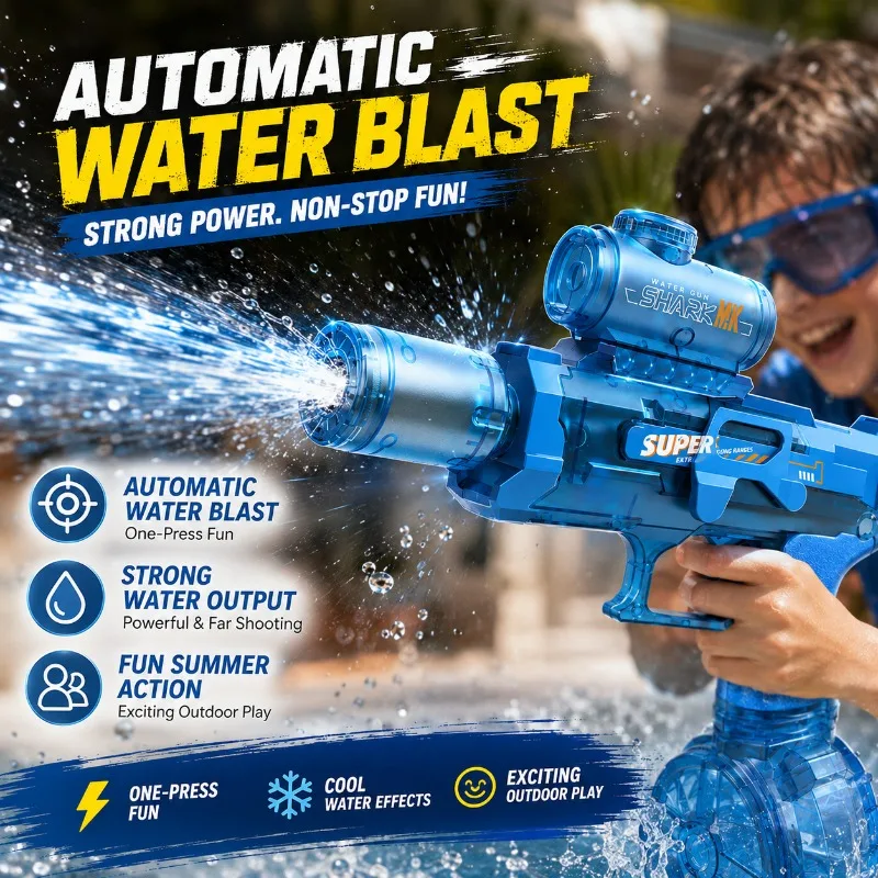 Backyard Water Fun Electric Illuminated Mist Water Play Toy Fast Full Water Flow for Family Summer Free Time