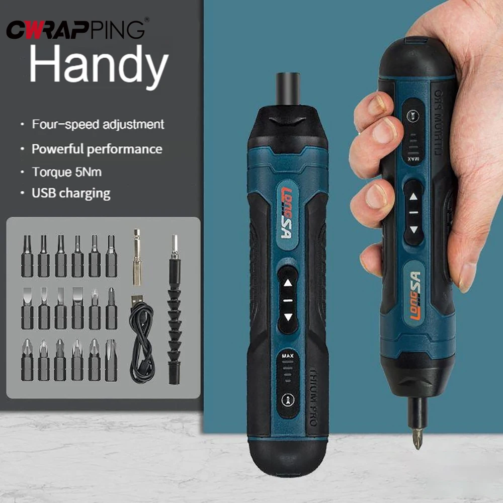 3.6V Electric Screwdriver Torque Adjustment Straight Handle Mini Multi-function Disassembly Screw with Lithium Battery Drill