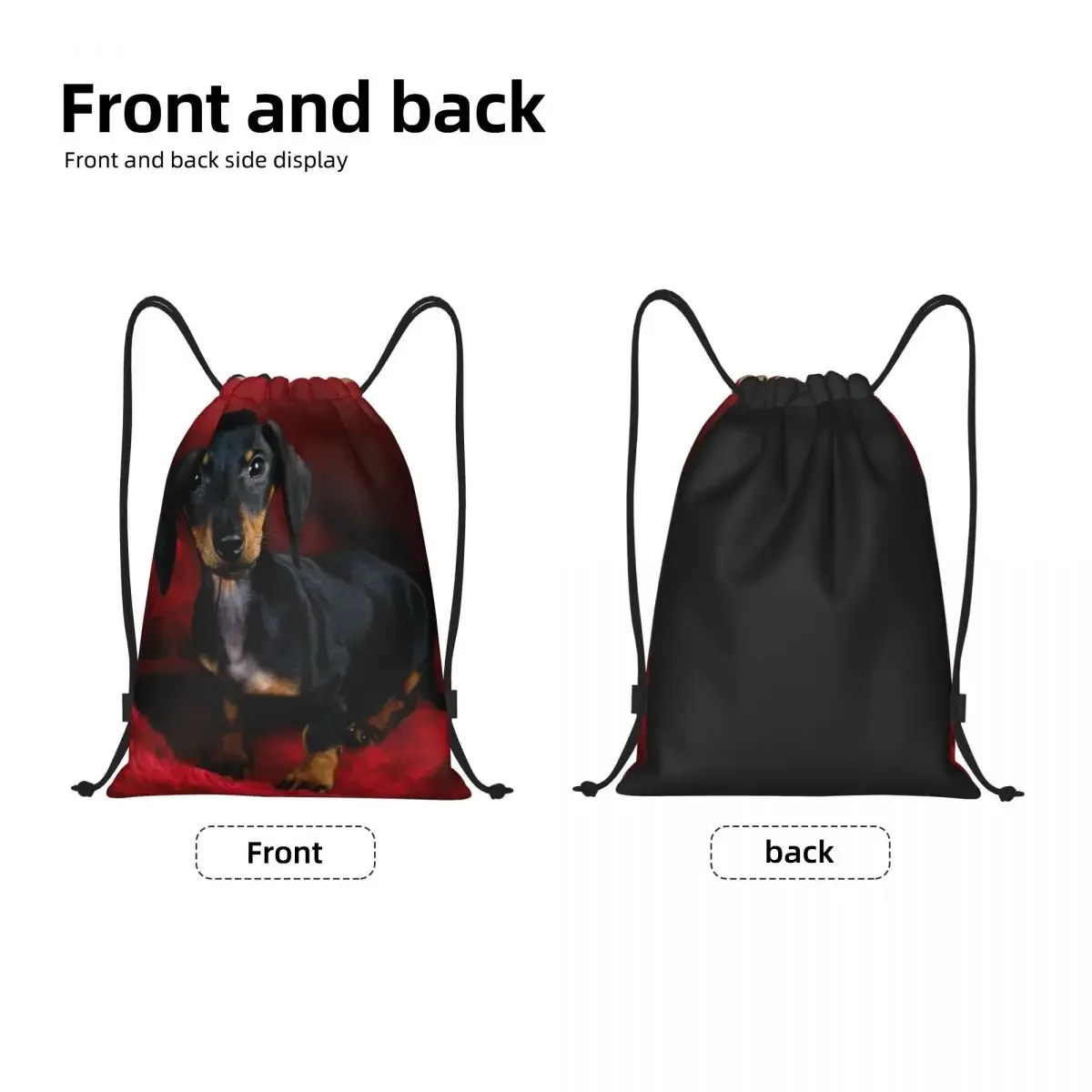 Bolsas de Dachshund con cordón personalizadas para entrenamiento, mochilas de Yoga para hombres y mujeres, salchicha, tejón, perro, deportes, gimnasio