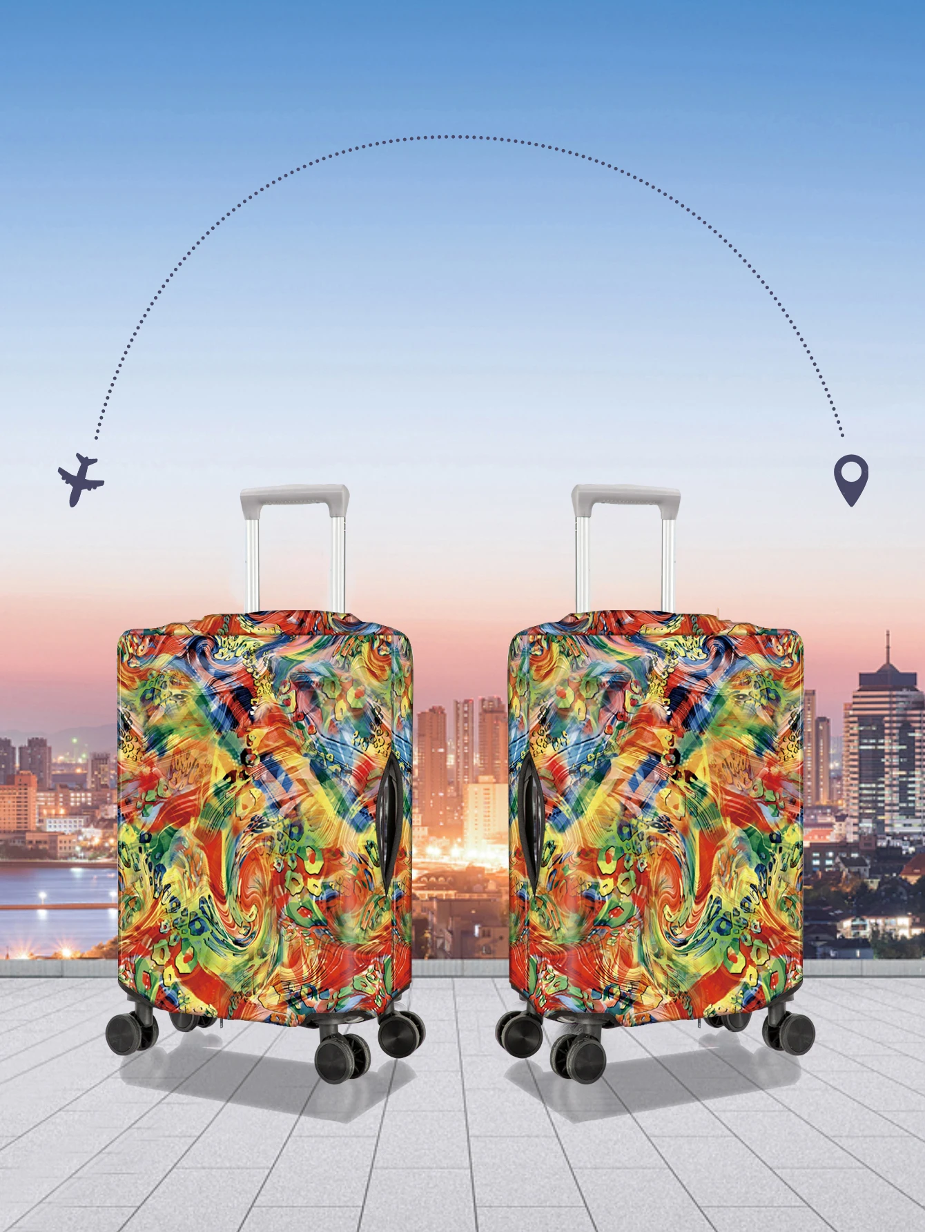 Washable Luggage Cover Washable Suitcase Protector Anti-scratch Suitcase Cover Fits 18-26 Inch Luggage