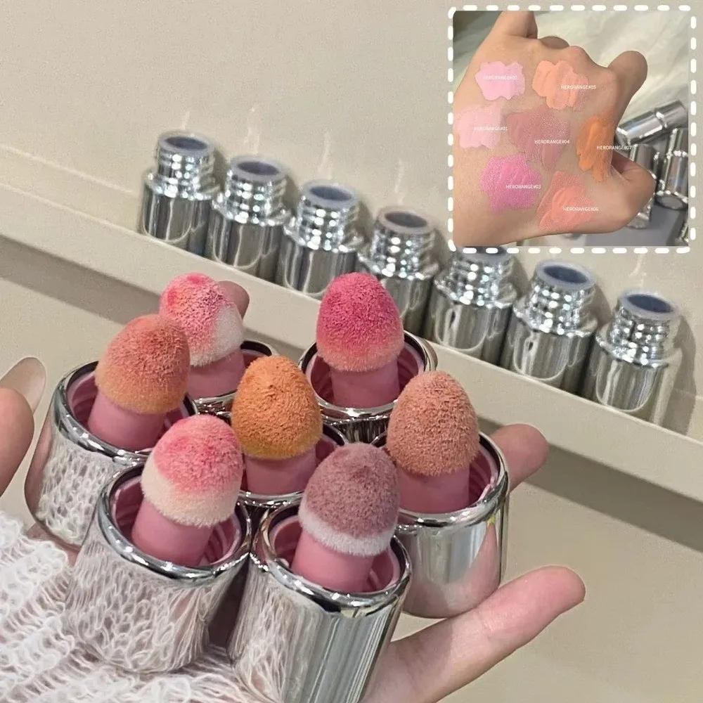 Blush líquido hidratante com cabeça de esponja, blush de cor gelatinosa de longa duração, multifuncional, iluminador líquido, maquiagem para bochechas