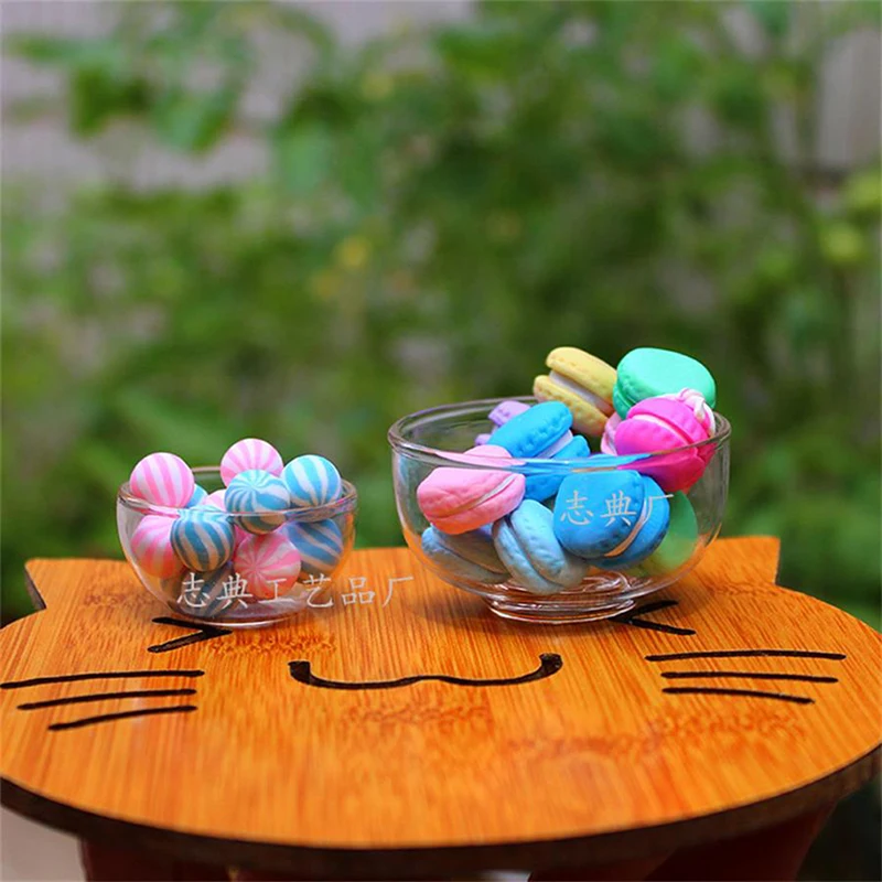 【BS】1:12 Miniaturowa miseczka do domku dla lalek, szklana miseczka na owoce, miseczka na sałatkę, talerz na zupę, miseczka na słodycze, model kuchni, dekoracja, zabawka